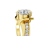 Yellow gold Round Solitaire Twisted Band with Prong Setting_24