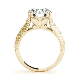 Yellow gold Round Solitaire Twisted Band with Six-Prong Setting 1