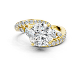 Yellow gold Round Solitaire with Pavé Twist Band and Four-Prong Setting_89