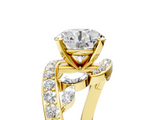 Yellow gold Round Solitaire with Pavé Twist Band and Four-Prong Setting_94