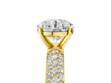 Yellow gold Round Solitaire with Pave Band and Four-Prong Setting_14