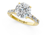 Yellow gold Round Solitaire with Side Baguettes and Channel Set Band_91