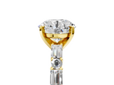 Yellow gold Round Solitaire with Side Baguettes and Channel Set Band_95