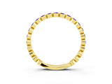 Yellow gold Round Tanzanite Bezel Set Eternity Band_10