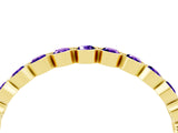 Yellow gold Round Tanzanite Bezel Set Eternity Band_11