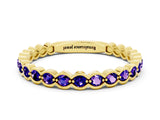Yellow gold Round Tanzanite Bezel Set Eternity Band_7