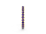 Yellow gold Round Tanzanite Bezel Set Eternity Band_9