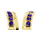 Yellow gold Round Tanzanite Channel-Set Chevron Band_11