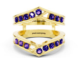 Yellow gold Round Tanzanite Channel-Set Chevron Band_6