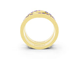 Yellow gold Round Tanzanite Channel-Set Chevron Band_9