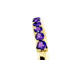 Yellow gold Round Tanzanite Curved Wedding Band with Channel Setting_11