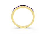 Yellow gold Round Tanzanite Curved Wedding Band with Channel Setting_9
