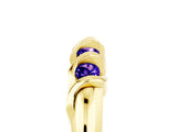 Yellow gold Round Tanzanite Eternity Band with Twist Prong Setting_11