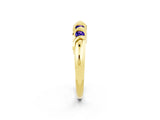 Yellow gold Round Tanzanite Eternity Band with Twist Prong Setting_8