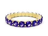 Yellow gold Round Tanzanite Eternity Band with U-Prong Setting_30