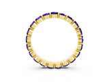 Yellow gold Round Tanzanite Eternity Band with U-Prong Setting_33