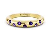 Yellow gold Round Tanzanite Flush-Set Comfort Fit Band_6