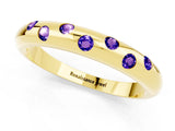 Yellow gold Round Tanzanite Flush-Set Comfort Fit Band_7