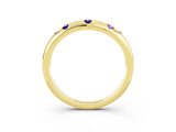 Yellow gold Round Tanzanite Flush-Set Comfort Fit Band_9