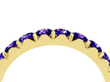Yellow gold Round Tanzanite Half Eternity Band with Classic Prong Setting_10