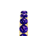 Yellow gold Round Tanzanite Half Eternity Band with Classic Prong Setting_11