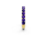 Yellow gold Round Tanzanite Half Eternity Band with Classic Prong Setting_8