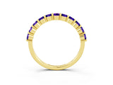 Yellow gold Round Tanzanite Half-Eternity Prong-Set Band_9