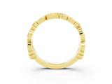 Yellow gold Round Tanzanite Leaf Eternity Band with Bezel Setting_39