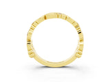 Yellow gold Round Tanzanite Leaf Eternity Band with Bezel Setting_81