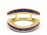 Yellow gold Round Tanzanite Milgrain Eternity Band with Channel Setting_18