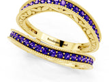 Yellow gold Round Tanzanite Milgrain Eternity Band with Channel Setting_19