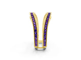 Yellow gold Round Tanzanite Milgrain Eternity Band with Channel Setting_20