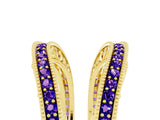 Yellow gold Round Tanzanite Milgrain Eternity Band with Channel Setting_23