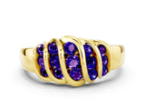 Yellow gold Round Tanzanite Multi-Row Crossover Band_6
