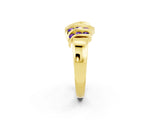 Yellow gold Round Tanzanite Multi-Row Crossover Band_8