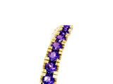 Yellow gold Round Tanzanite Pavé Curved Band with Shared Prong Setting_11