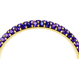 Yellow gold Round Tanzanite Pavé Eternity Band with Shared Prong Setting_10