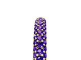 Yellow gold Round Tanzanite Pavé Eternity Band with Shared Prong Setting_11