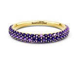 Yellow gold Round Tanzanite Pavé Eternity Band with Shared Prong Setting_6
