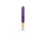 Yellow gold Round Tanzanite Pavé Eternity Band with Shared Prong Setting_8