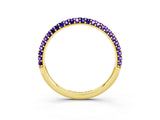 Yellow gold Round Tanzanite Pavé Eternity Band with Shared Prong Setting_9