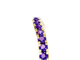 Yellow gold Round Tanzanite Pavé Half Eternity Band with Shared Prong Setting_11