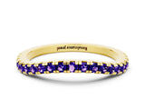 Yellow gold Round Tanzanite Pavé Half Eternity Band with Shared Prong Setting_6