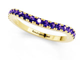 Yellow gold Round Tanzanite Pavé Half Eternity Band with Shared Prong Setting_7
