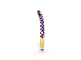 Yellow gold Round Tanzanite Pavé Half Eternity Band with Shared Prong Setting_8