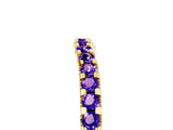 Yellow gold Round Tanzanite Pavé Set Curved Wedding Band_11