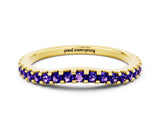 Yellow gold Round Tanzanite Pavé Set Curved Wedding Band_6