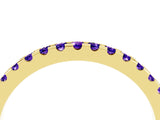 Yellow gold Round Tanzanite Pavé Set Eternity Band with Micro Prong Setting_10