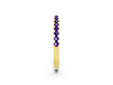 Yellow gold Round Tanzanite Pavé Set Eternity Band with Micro Prong Setting_8
