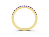 Yellow gold Round Tanzanite Pavé Set Eternity Band with Micro Prong Setting_9